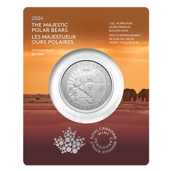 Canada 2024 $5 1oz Silver Coin - The Majestic Polar Bears (Premium Bullion)