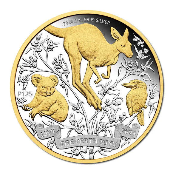 2024 Perth Mint 125th Anniversary Gilded 2oz Silver Proof Coin