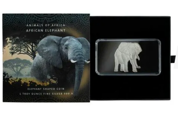 2021 Animals of Africa - 1oz Pure Silver African Elephant Coin