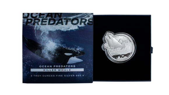 2022 Solomon Islands Ocean Predators - Killer Whale 2 oz Pure Silver Coin