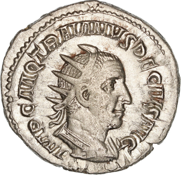 Gaius Messius Quintus Trajanus Decius 249-251 AD Silver Antoninianus EF