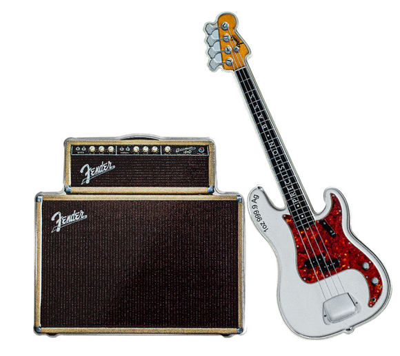 2023 Fender Precision Bass and Bassman Amp 2 x 1oz Silver coin Set