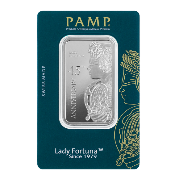 2024 45th Anniversary of Lady Fortuna™ Pure 1oz Silver Bar