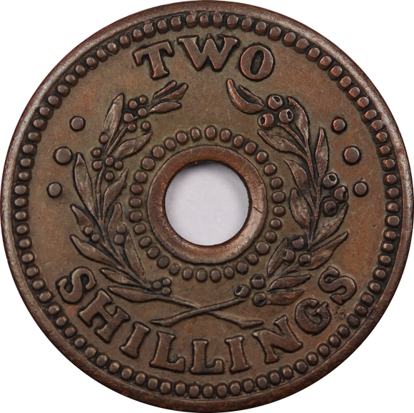 1943 Two Shilling Internment Token Extremely Fine