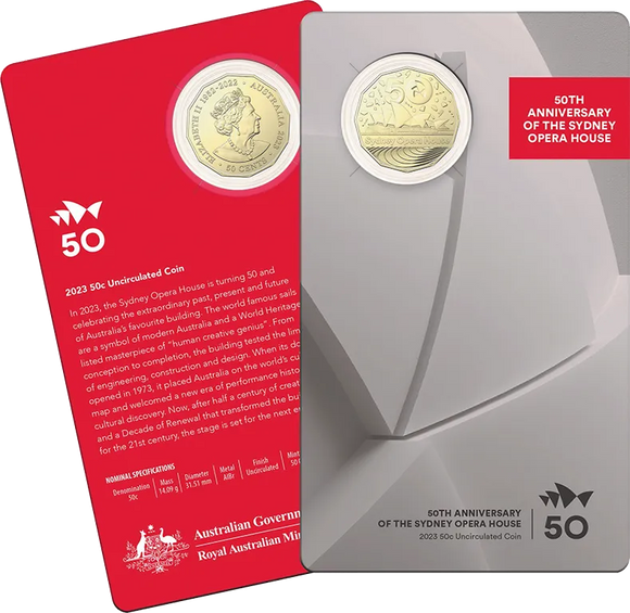2023 50th Anniversary of the Sydney Opera House 50c Carded