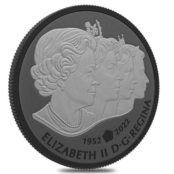 2022 Canada $20 1oz Silver & Black Rhodium Elizabeth II Royal Cypher Gem Proof Coin
