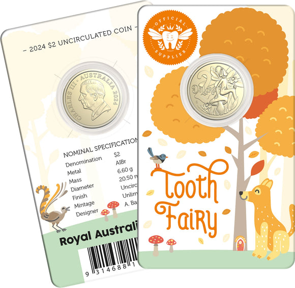 2024 Tooth Fairy $2 Coin on Card