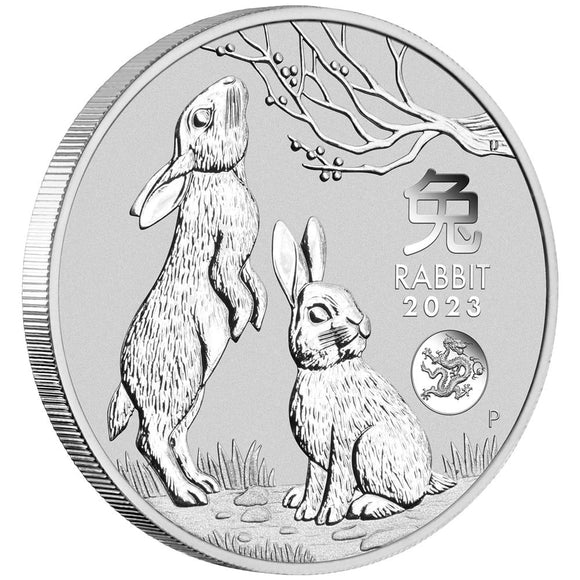 2023 1oz Silver Year of the Rabbit Coin with Dragon Privy