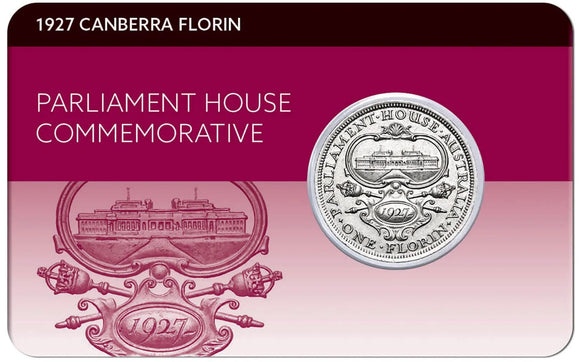 1927 Canberra Parliament House Florin Fine-Very Fine in Card