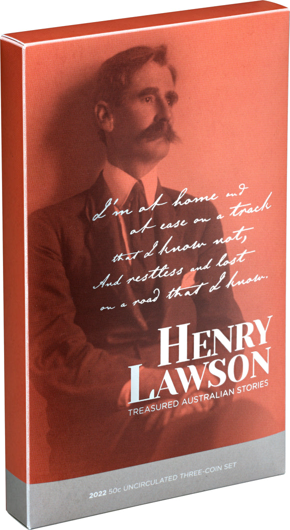 2022 Henry Lawson Gold Plated 50c Trio in Box
