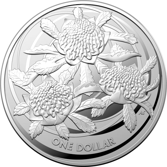 2022 Wildflowers of Australia - Waratah $1 1oz Silver Coin