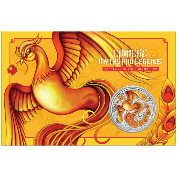2022 Myths and Legends 1oz Phoenix Silver Coloured Coin in Card