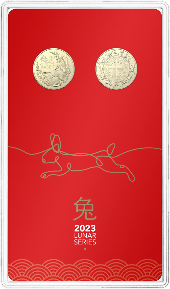 2023 Lunar Year of the Rabbit $1 Coin Pair