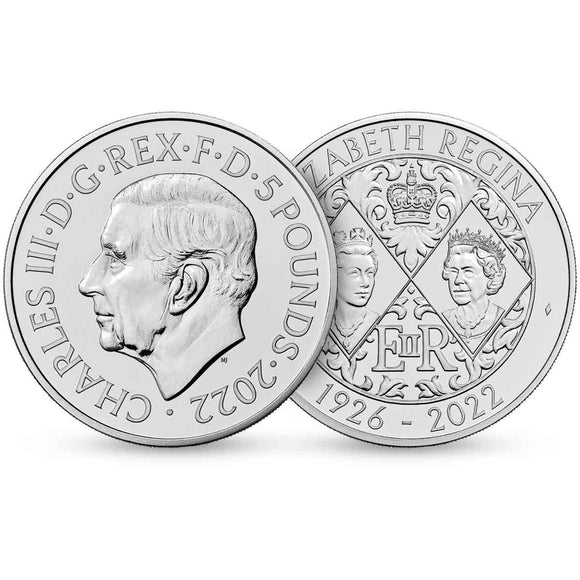 GB 2022 King Charles III 5 Pound QEII Tribute BU Coin