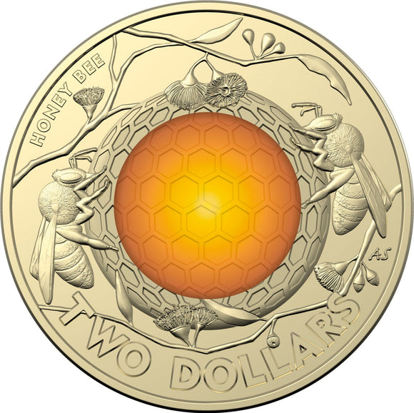 2022 $2 Honey Bee Coloured Uncirculated Individual Coin