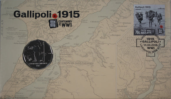 2015 Centenary of WWI Gallipoli 50c PNC