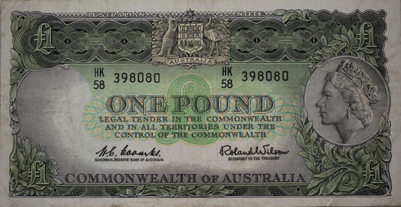 One Pound 1961 Coombs/Wilson aVF