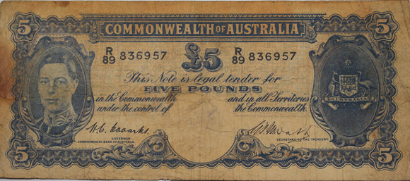Five Pounds 1949 Coombs/Watt aFine
