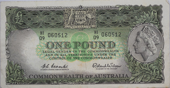 One Pound 1961 Coombs/Wilson gVF