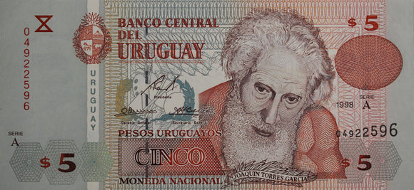 1998 Uruguay 5 Pesos UNC