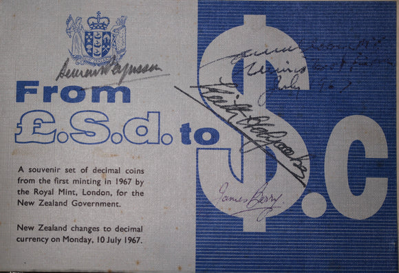 New Zealand 1967 Specimen Set w/ Signatures