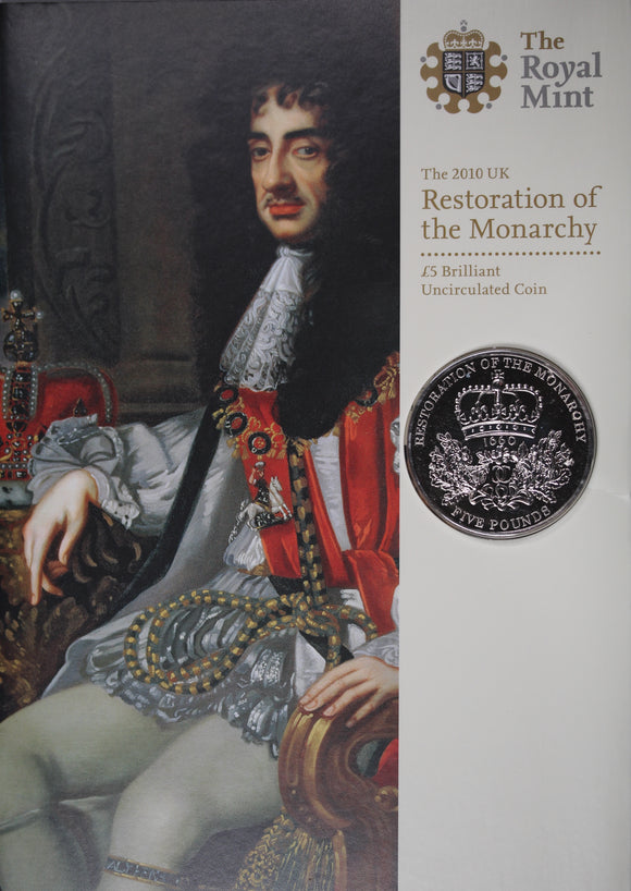 GB 2010 Restoration of the Monarchy 5 Pound BU Coin