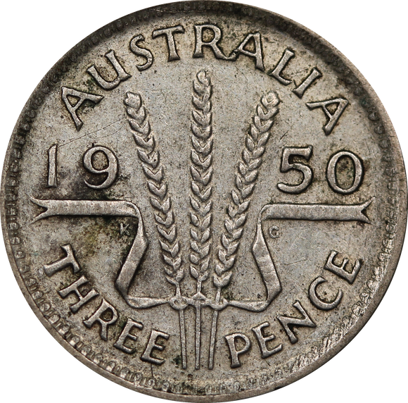1950 Threepence Circulated