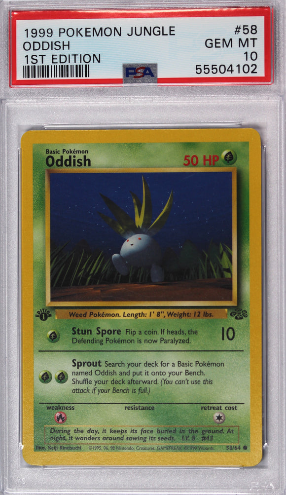 Oddish 1999 First Edition PSA 10 Pokemon Card