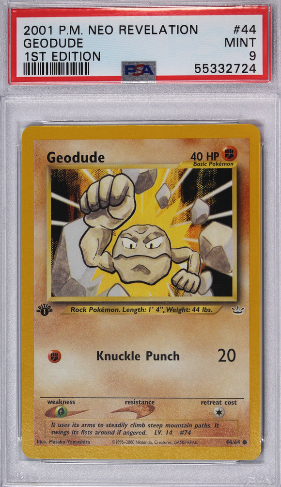 Geodude 2001 First Edition PSA 9 Pokemon Card