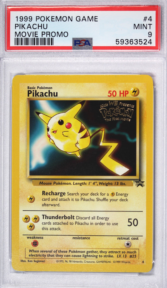 Pikachu 1999 The First Movie Black Star Promo PSA 9 Pokemon Card