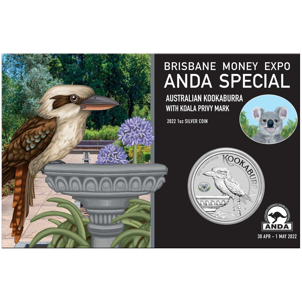 2022 Brisbane ANDA 1oz Silver Kookaburra with Koala Privy Mark