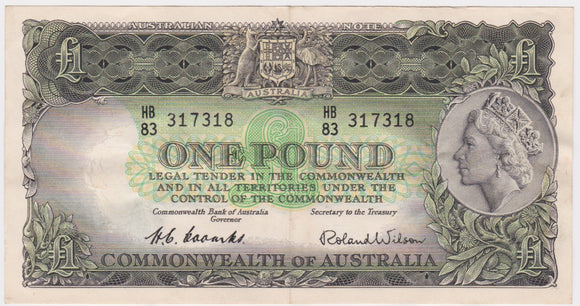 One Pound 1953 Coombs/Wilson VF