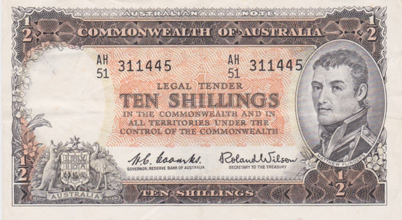 Ten Shillings 1961 Coombs/Wilson VF