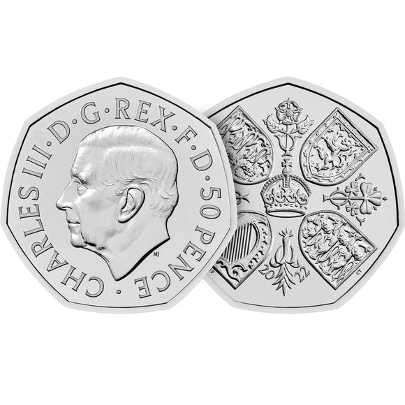 2022 King Charles III 50p Queen Elizabeth II Tribute BU Coin