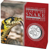 2013 $1 Lunar Year of The Snake 1oz Silver High Relief Proof Coin