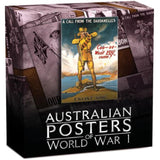 2014 $1 Australian Posters of World War I Enlistment 1oz Silver Coloured Rectangle Proof Coin