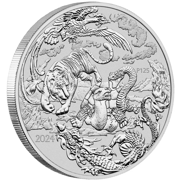 Chinese Myths and Legends Four Guardians 2024 1oz Silver Bullion Coin