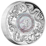 Double Dragon with Mother of Pearl 2024 2oz Silver Proof Coin