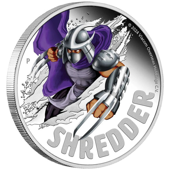 2024 Teenage Mutant Ninja Turtles - Shredder 1oz Silver Proof Coloured Coin