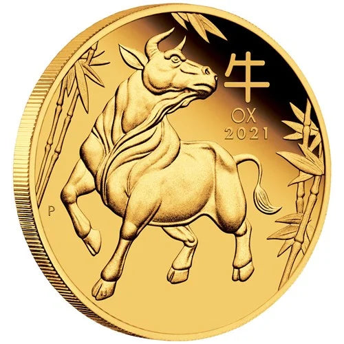 2021 Year of the Ox 1/10oz Lunar Series III 1/10oz Gold Proof Coin