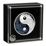 Yin Yang Koi 2024 5oz Silver Proof Coloured Coin with Pearls