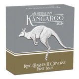 2024 1oz Silver Proof Kangaroo Charles III Obverse Coin