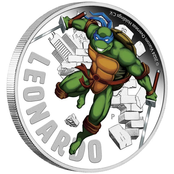 2024 Teenage Mutant Ninja Turtles - Leonardo 1oz Silver Proof Coloured Coin