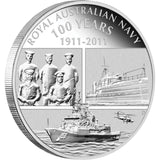 2011 $1 Royal Australian Navy 100 Years 1oz Silver Proof Coin with Replica Badge Set