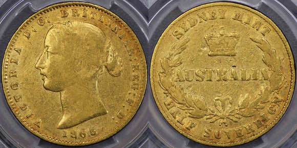1865 Sydney Mint Half Sovereign VF30