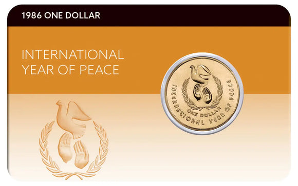 International Year of Peace 1986 $1 Al-Br Coin Pack