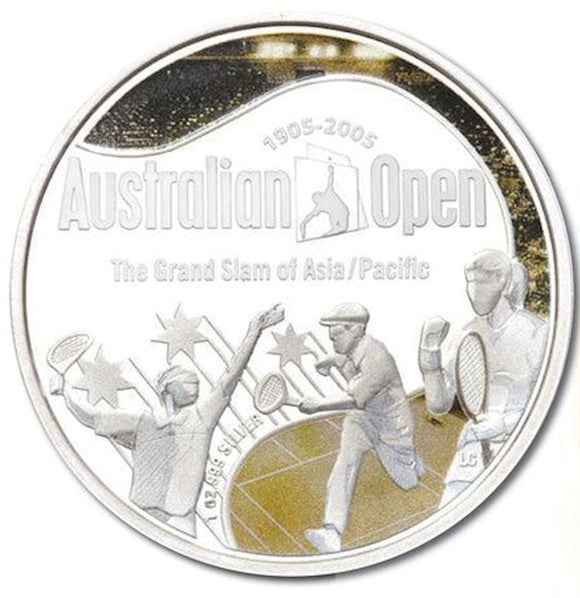 2005 $1 Australian Open 1oz Silver Proof Coin