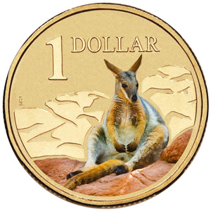 2008 $1 Land Series Rock Wallaby Coloured Uncirculated Coin