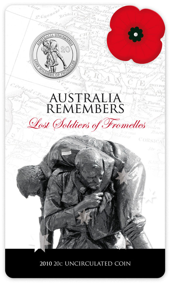 2010 20c Australia Remembers Lost Soldiers of Fromelles Uncirculated Coin