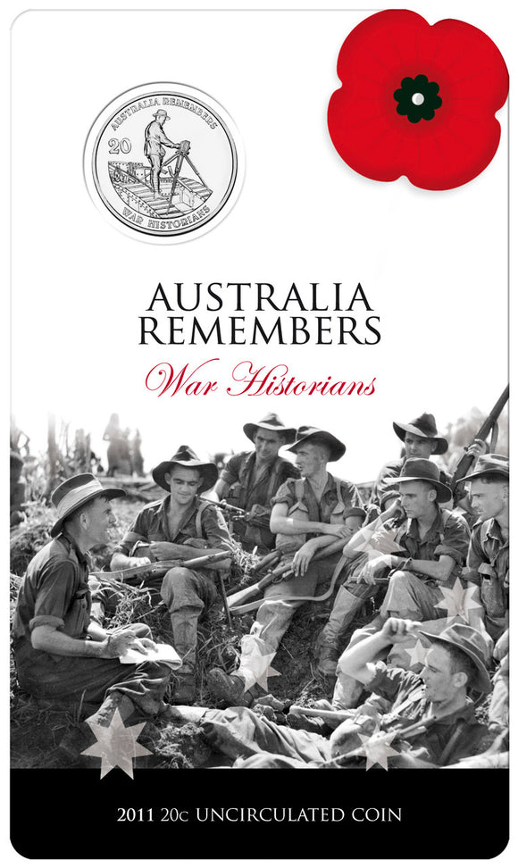 2011 20c Australia Remembers War Historians Uncirculated Coin